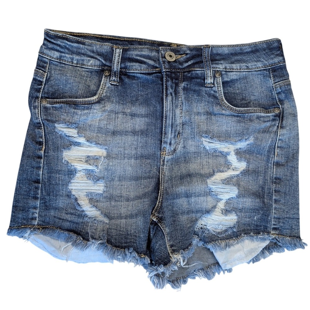 Bluenotes Sz. 28 Blue Cotton Denim Jean‎ Shorts Distressed